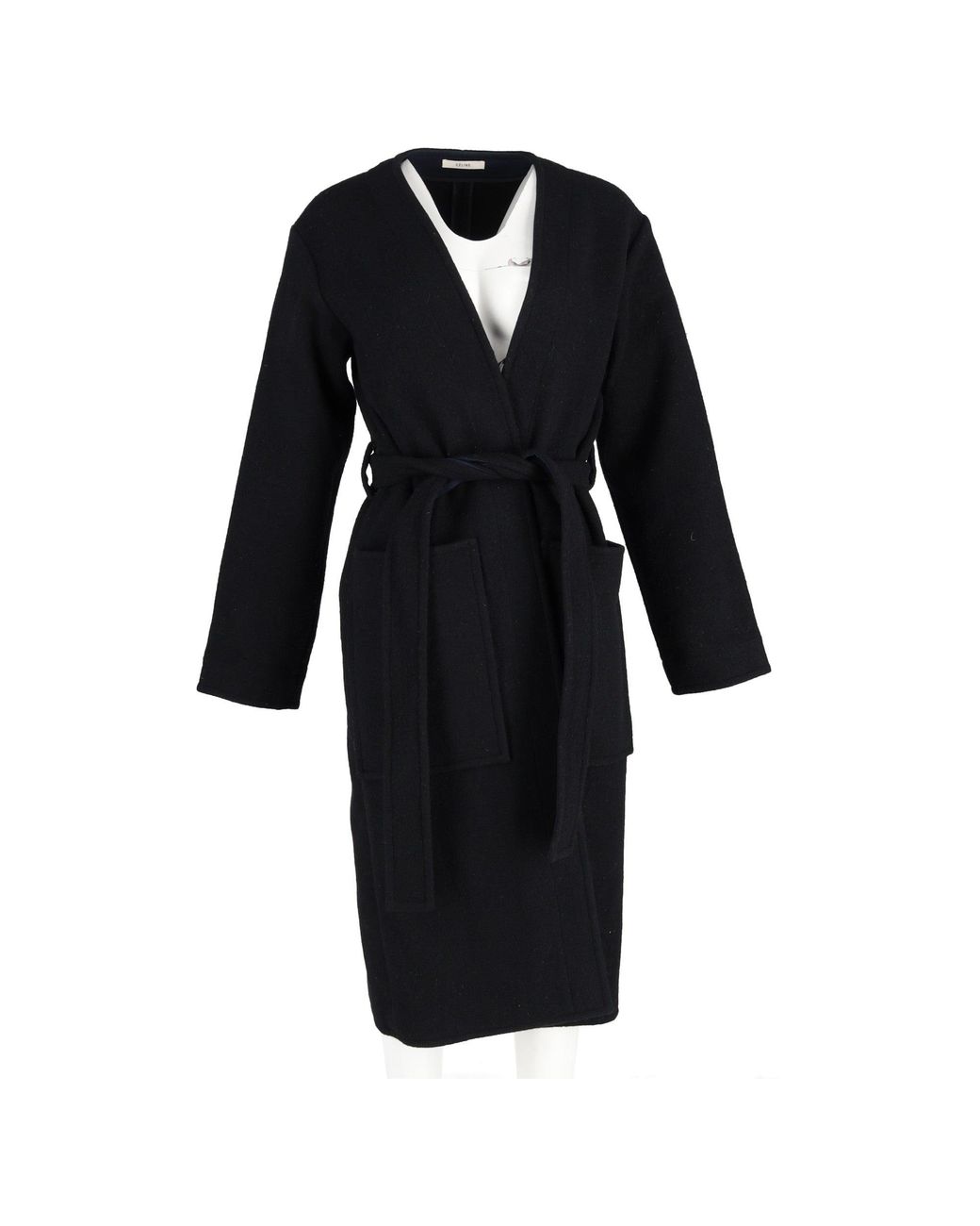Céline Black Belted Coat