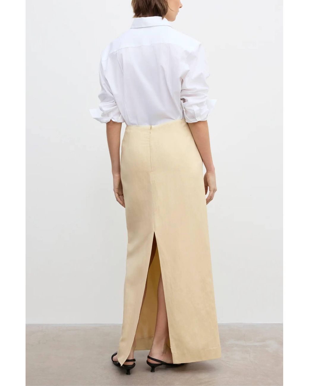House of Dagmar Natural Long Pencil Skirt