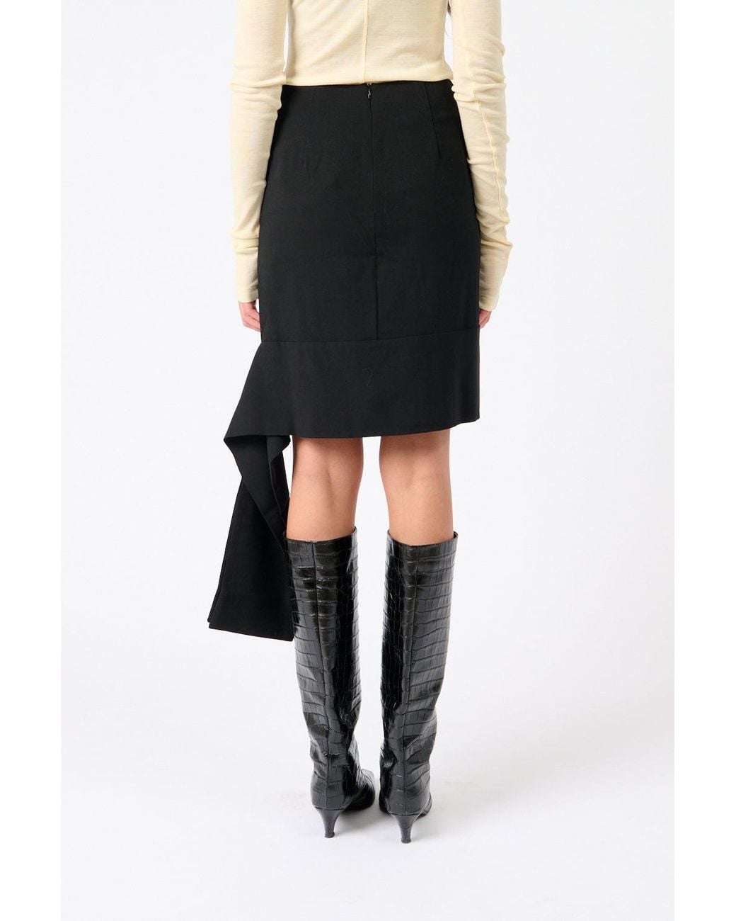 BITE STUDIOS Black Una Organic Wool Sash Skirt