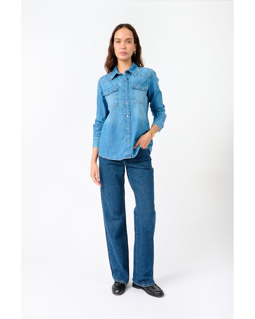 7 For All Mankind Blue The Emilia Shirt