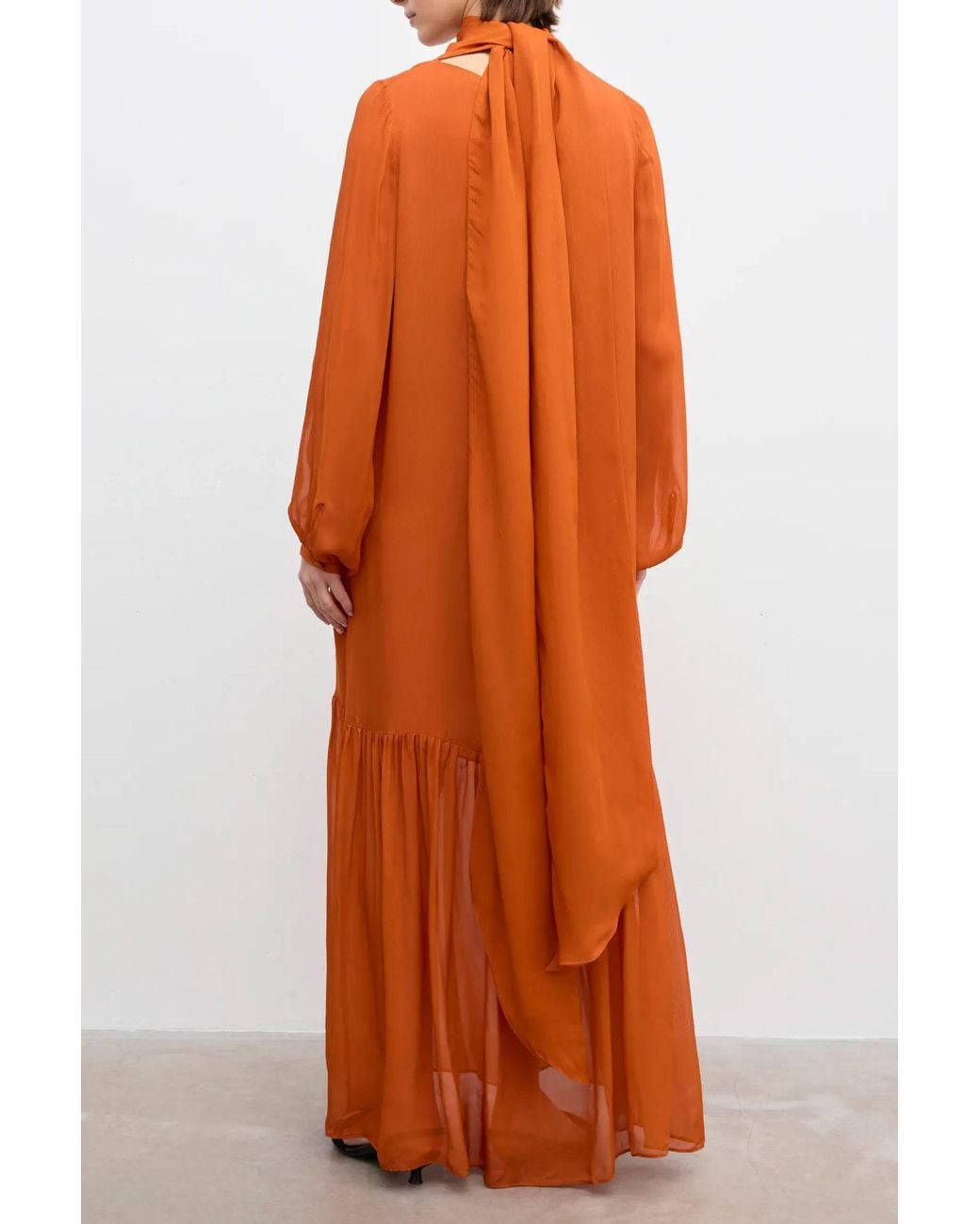 House of Dagmar Orange Scarf Maxi Dress
