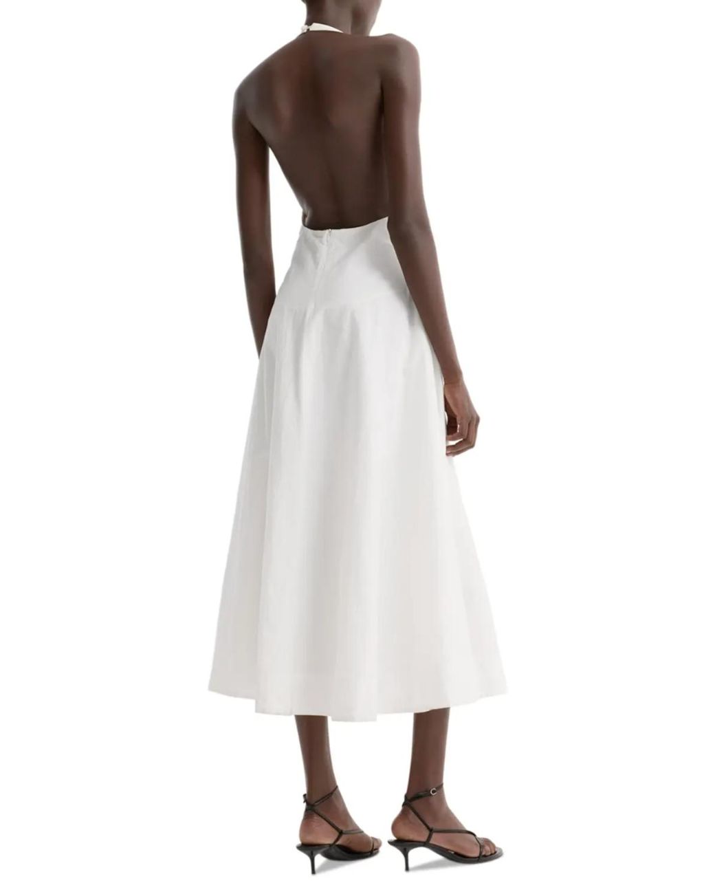 Rohe White Halter Textured Cotton Dress