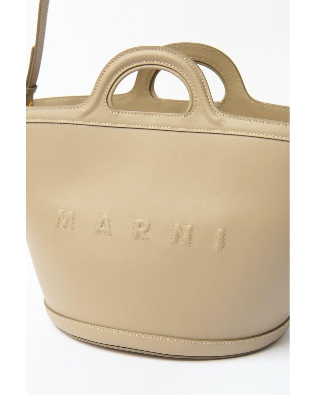 Marni Natural Tropicalia Small Leather Tote