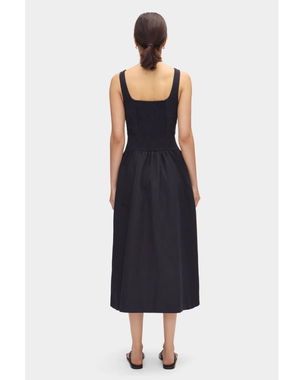 ALIGNE Black Rosia Drop Waist Linen Dress