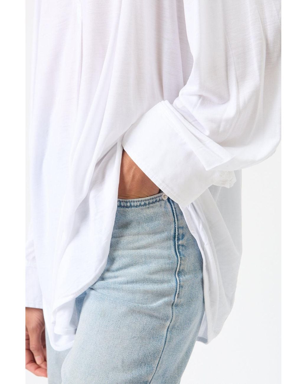Totême White Fluid Jersey Longline Blouse