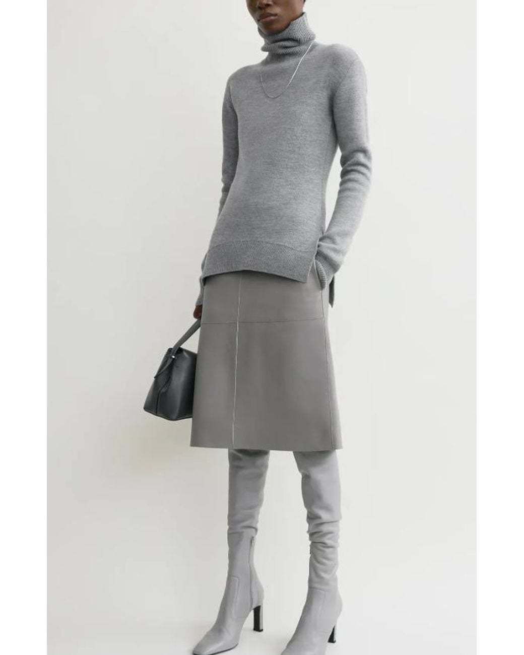 Totême  Gray High-Neck Double Knit