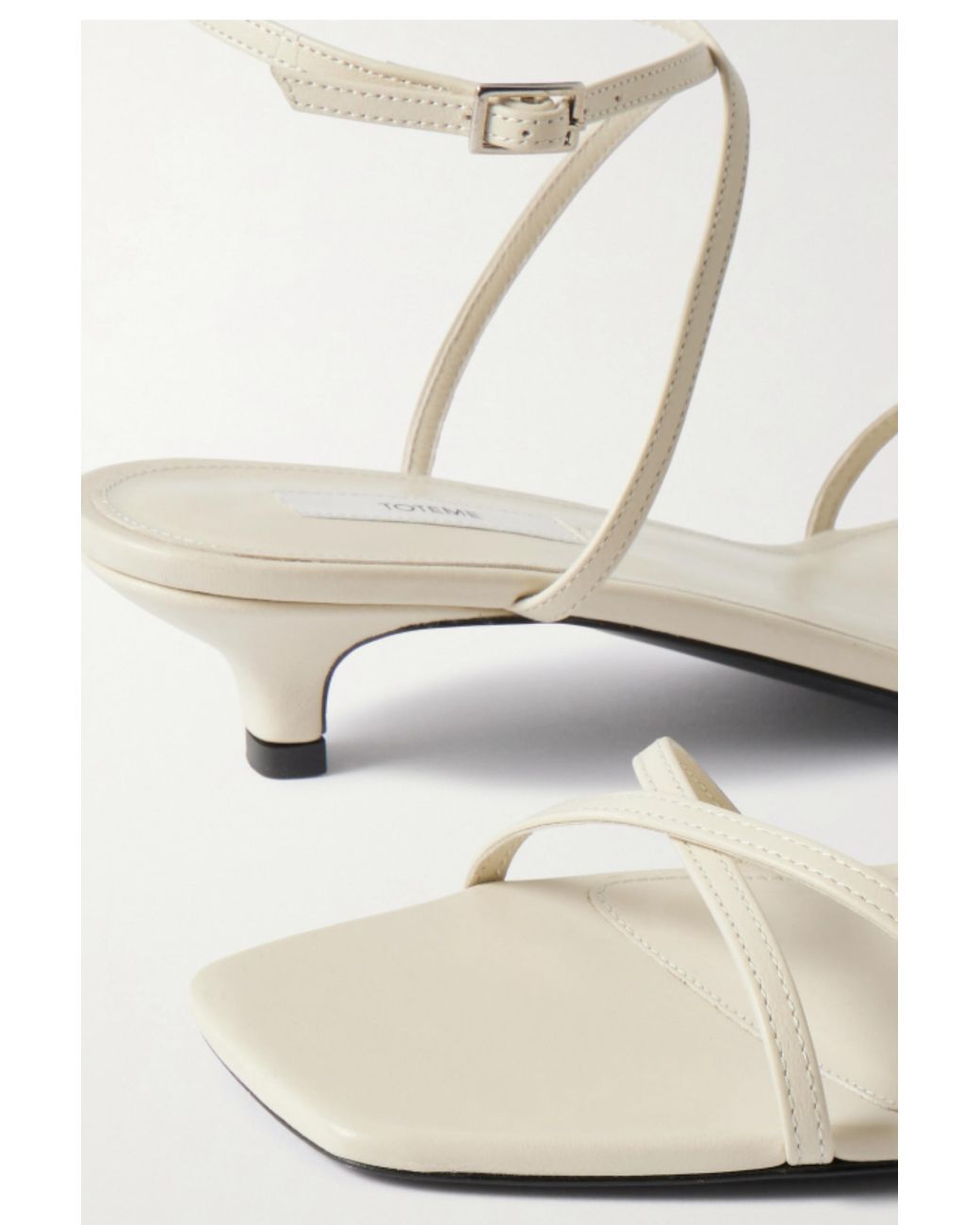 Totême  White Leather Crossover Sandals Off