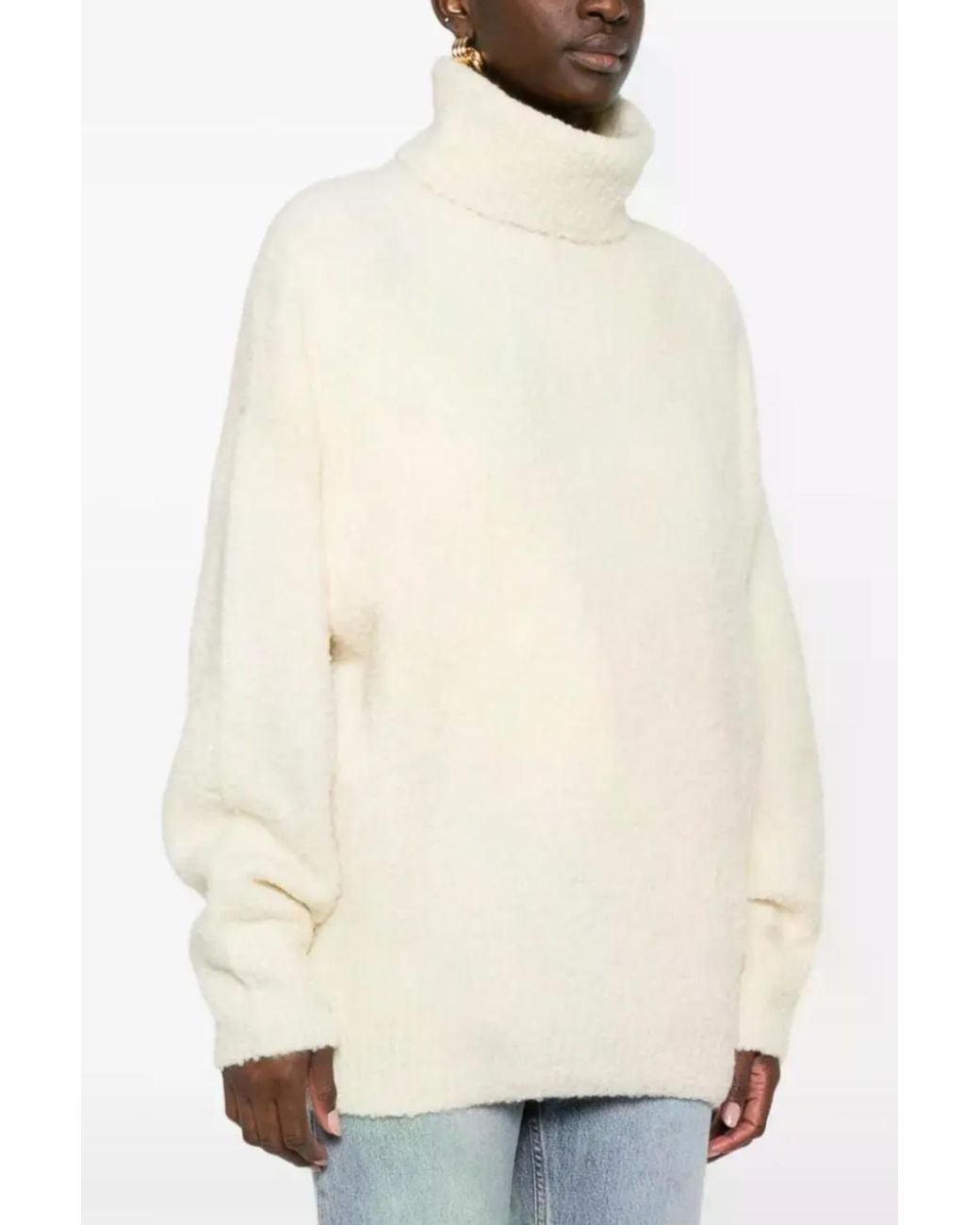 Totême Blue Boucle Turtleneck Milk