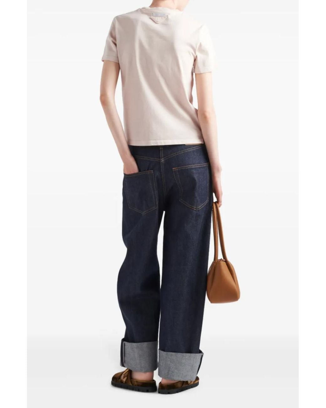 Prada White Heavy Cotton Blush T-Shirt