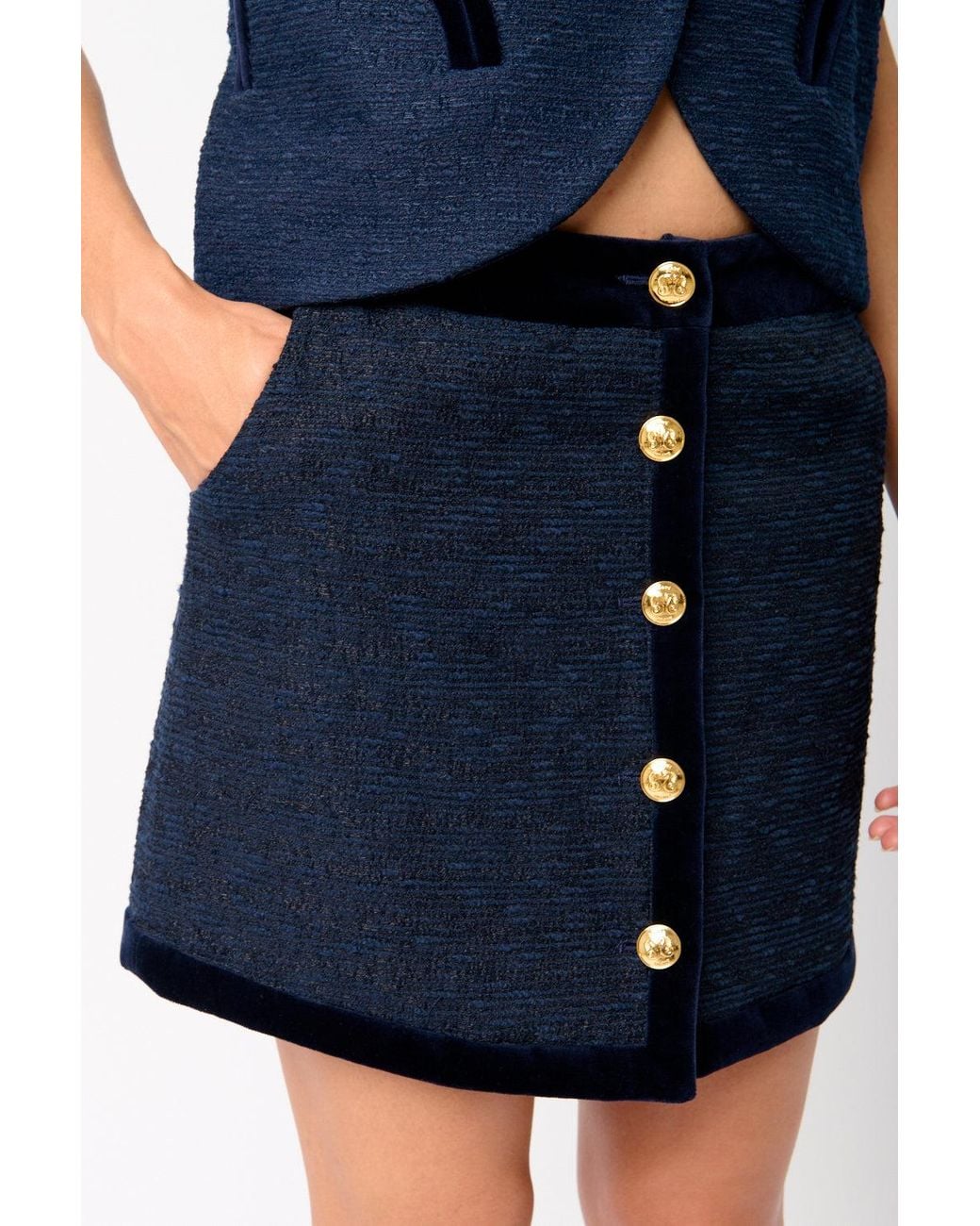 Blazé Milano Blue Lusitano Bouclé Mini Skirt