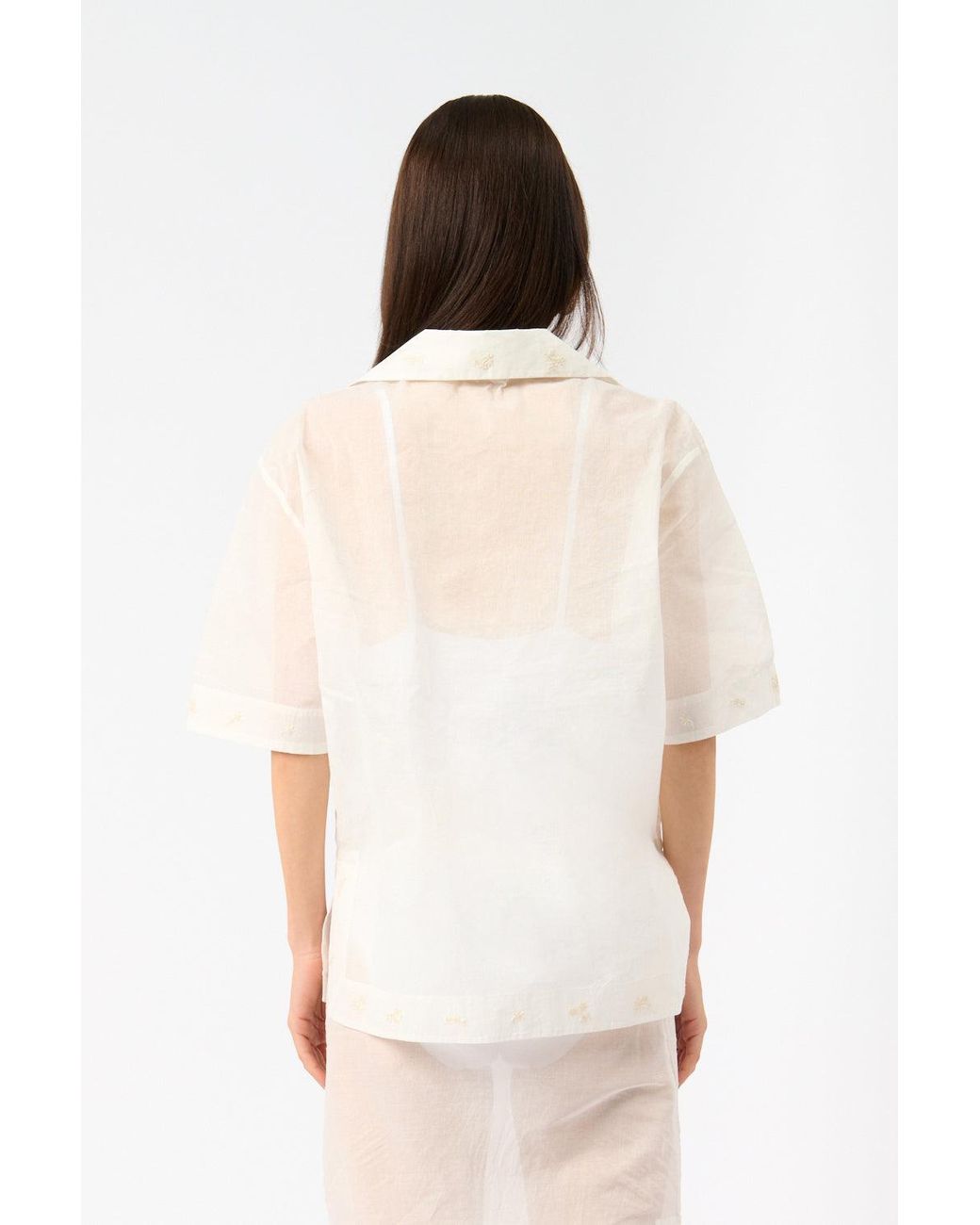 Rohe White Camp Collar Organza Shirt