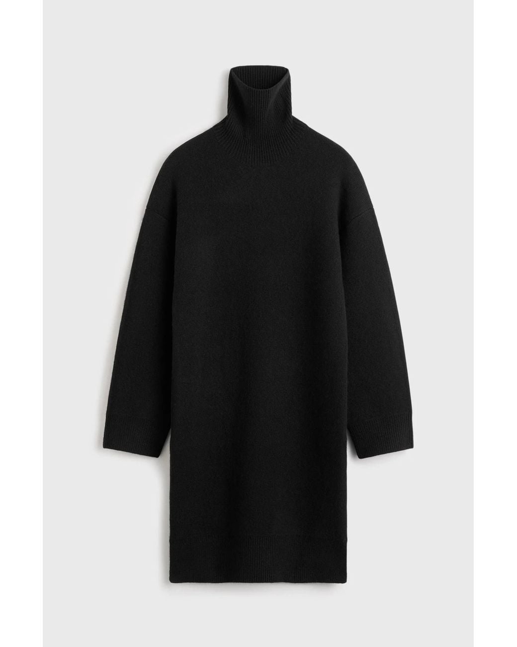 Totême Black Broad Turtleneck Dress