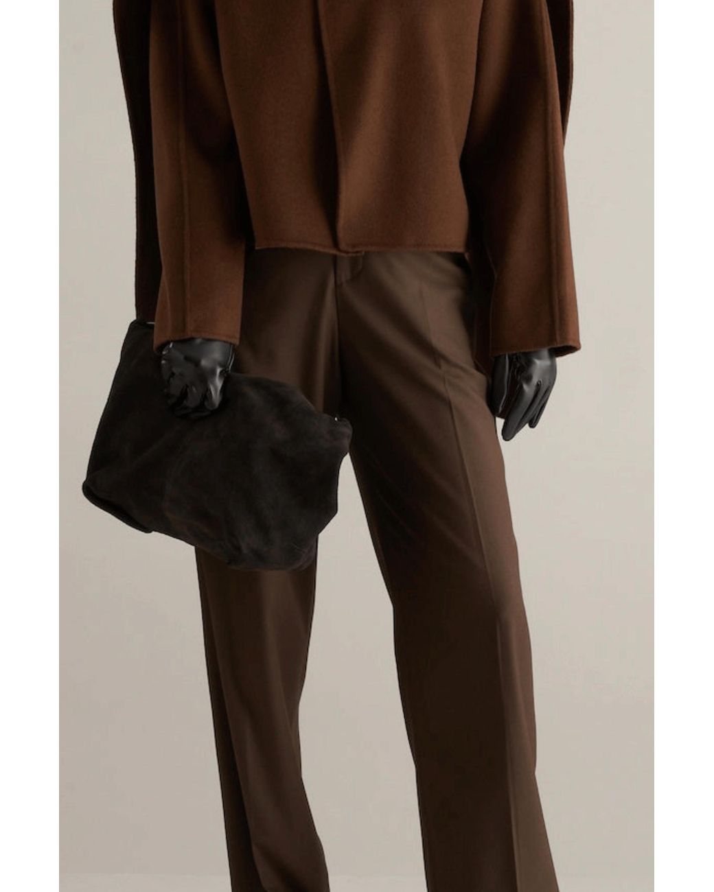 MARCÉLA LONDON Brown Kenza Wool Silk Trousers Coffee