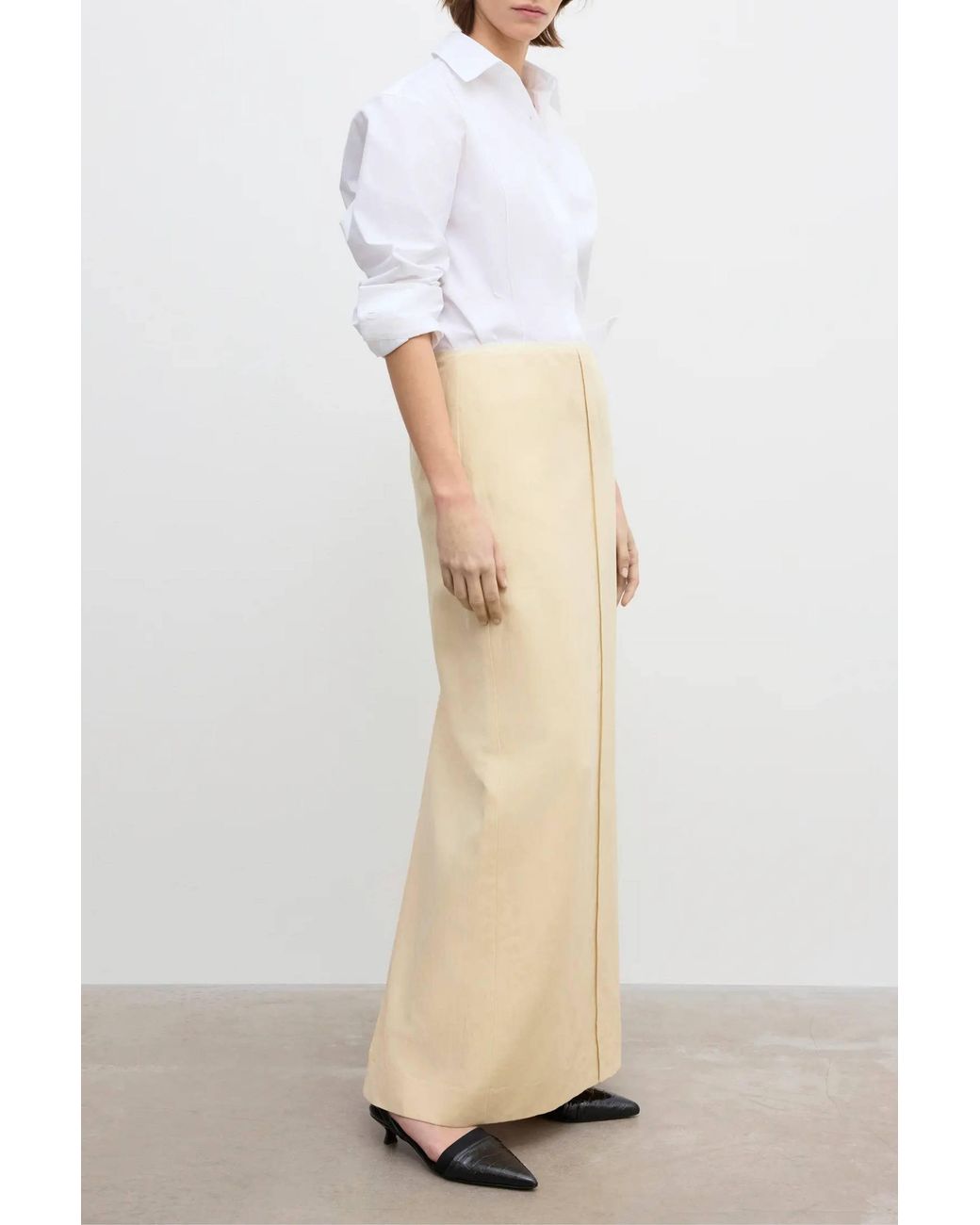 House of Dagmar Natural Long Pencil Skirt