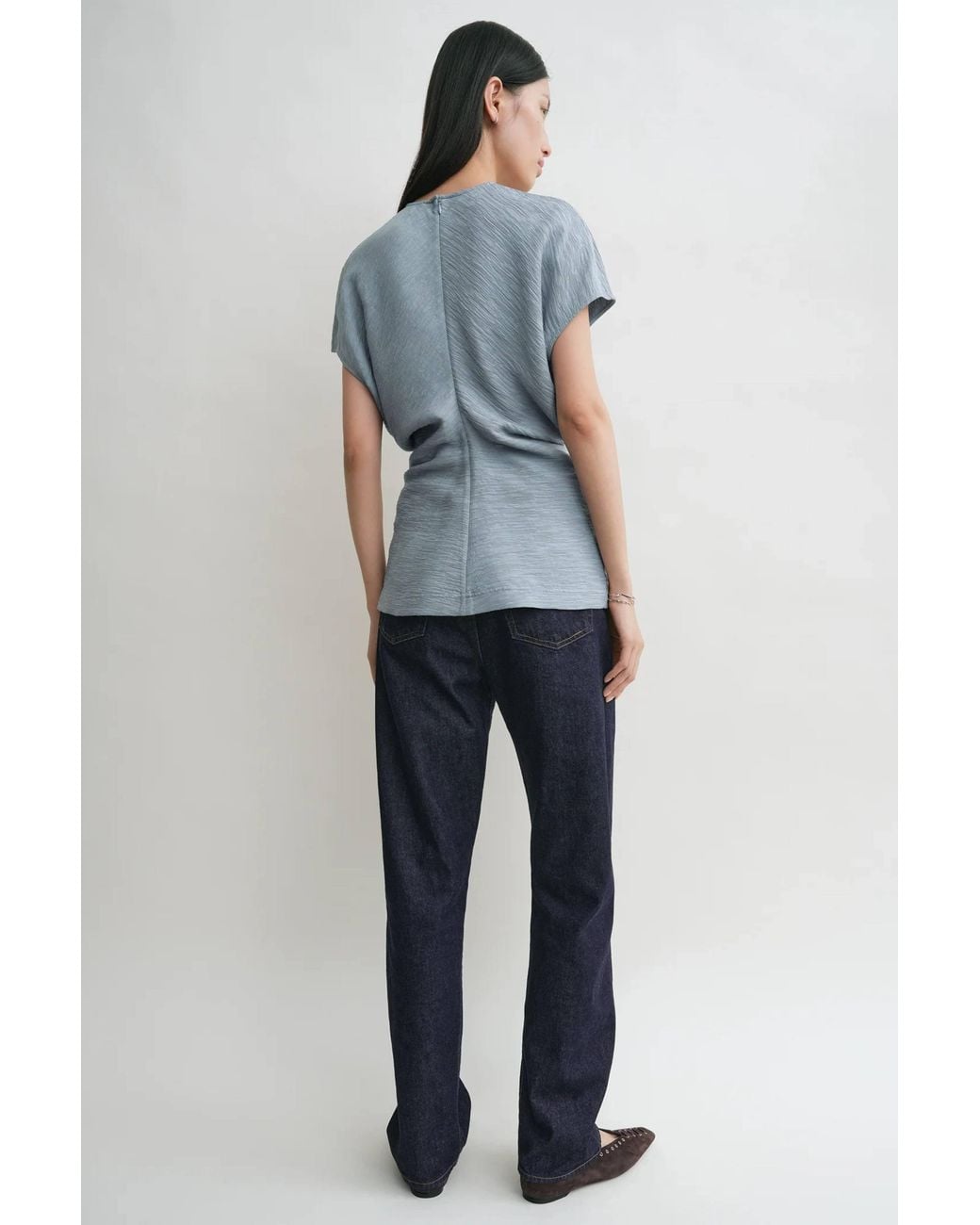 Totême Blue Slouch Waist Top
