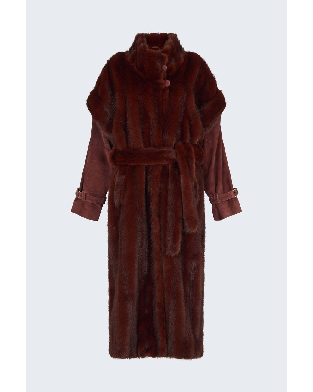 DUCIE Red Harper Fur Coat