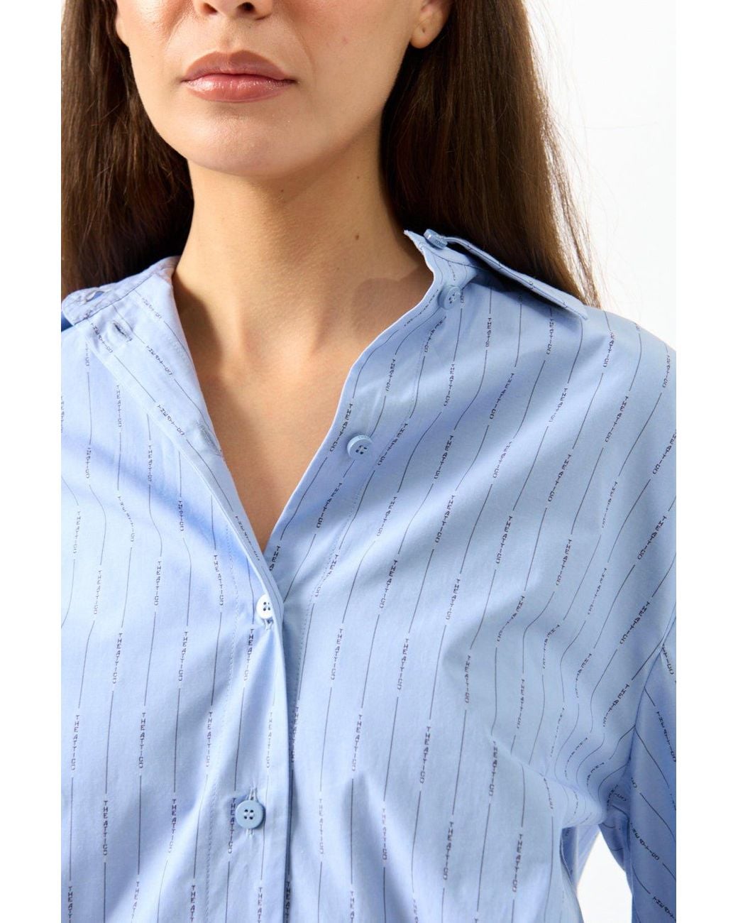 The Attico Blue Cotton Shirt Dress