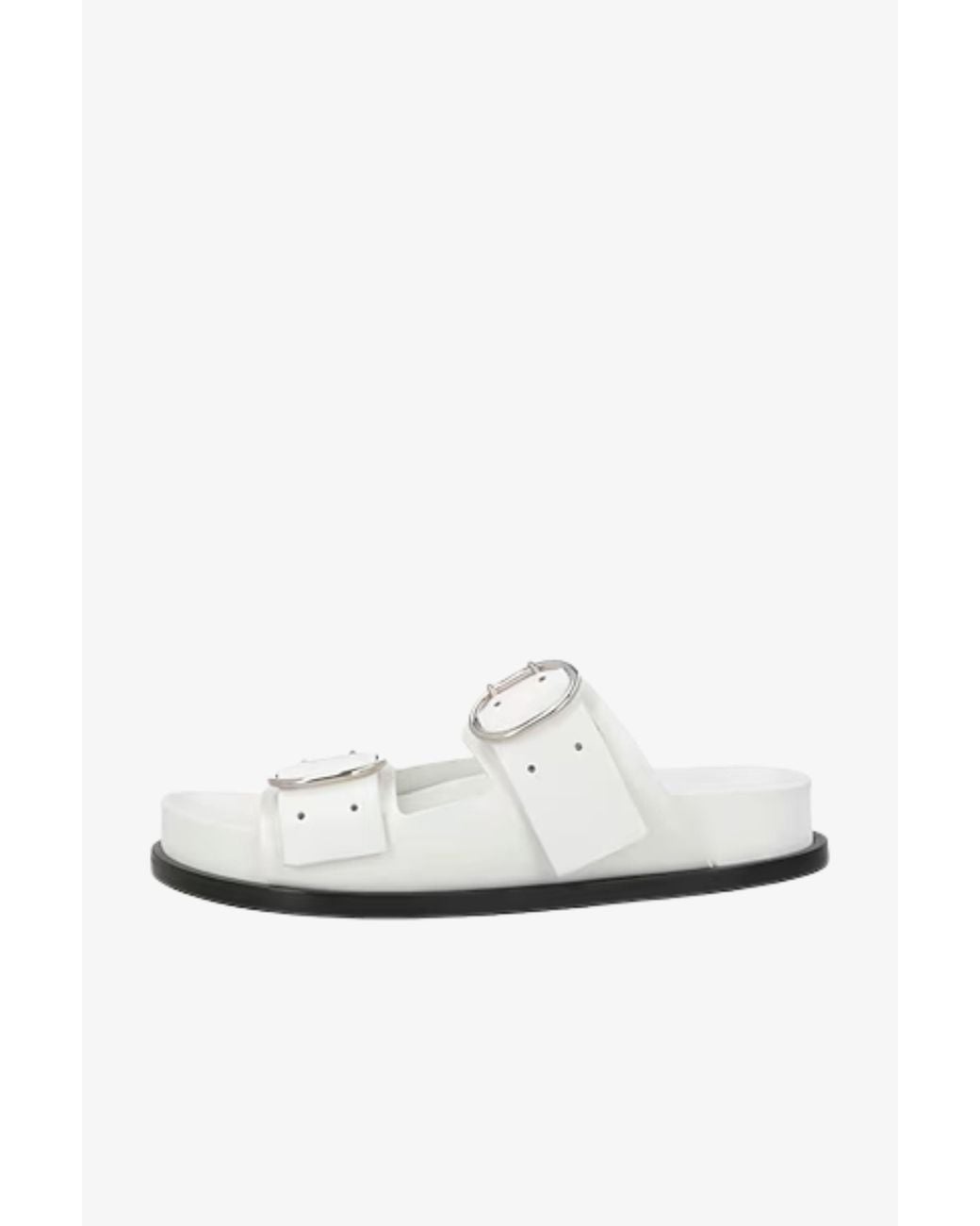 Jil Sander White Flat Buckle Sandal