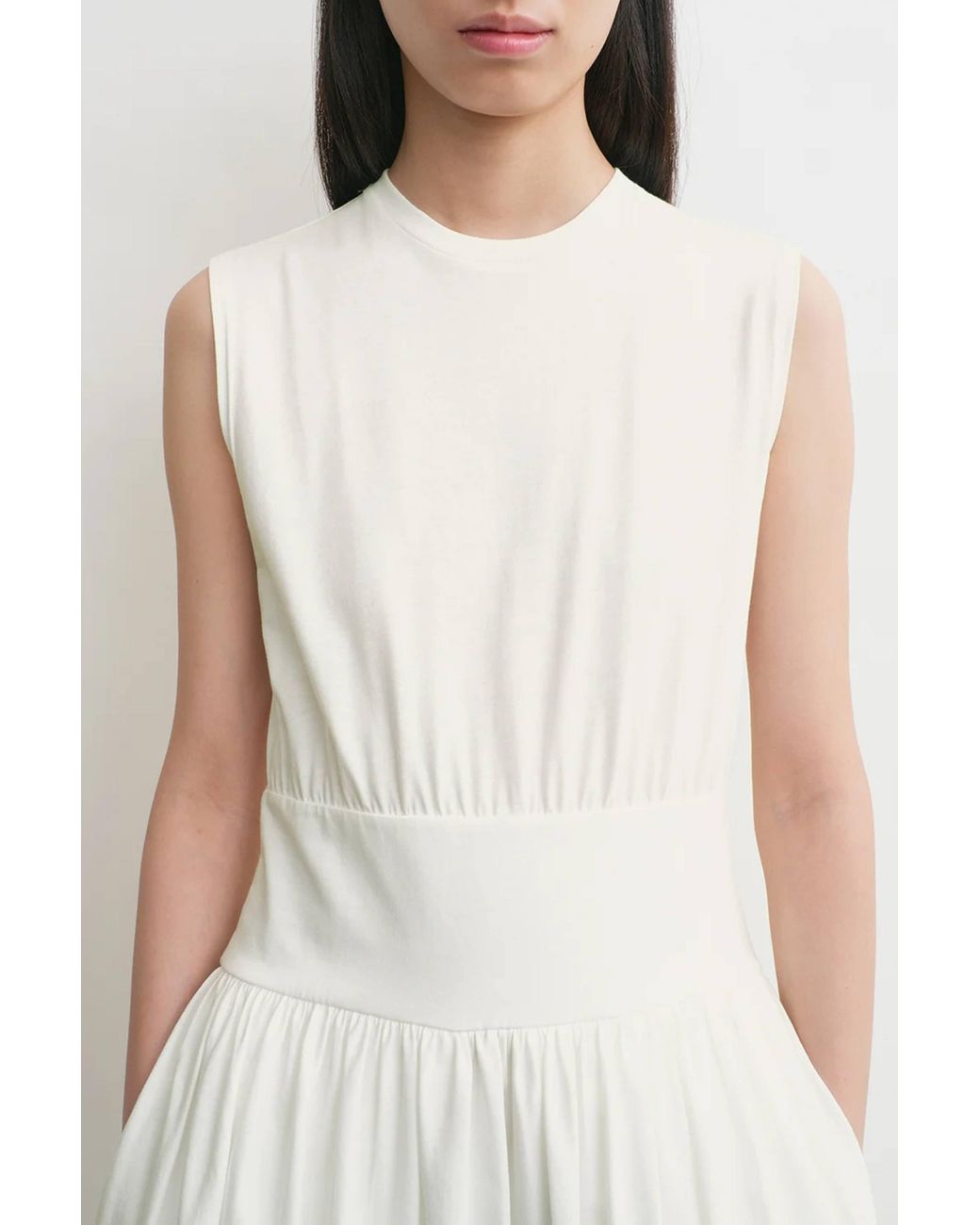 Totême White Sleeveless Cotton Tee Dress
