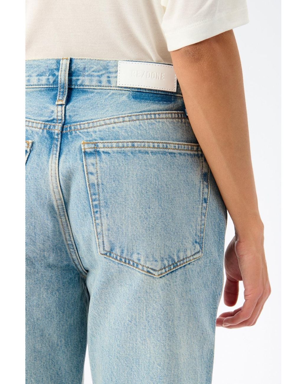 Re/done Blue 90's High Rise Loose Jeans