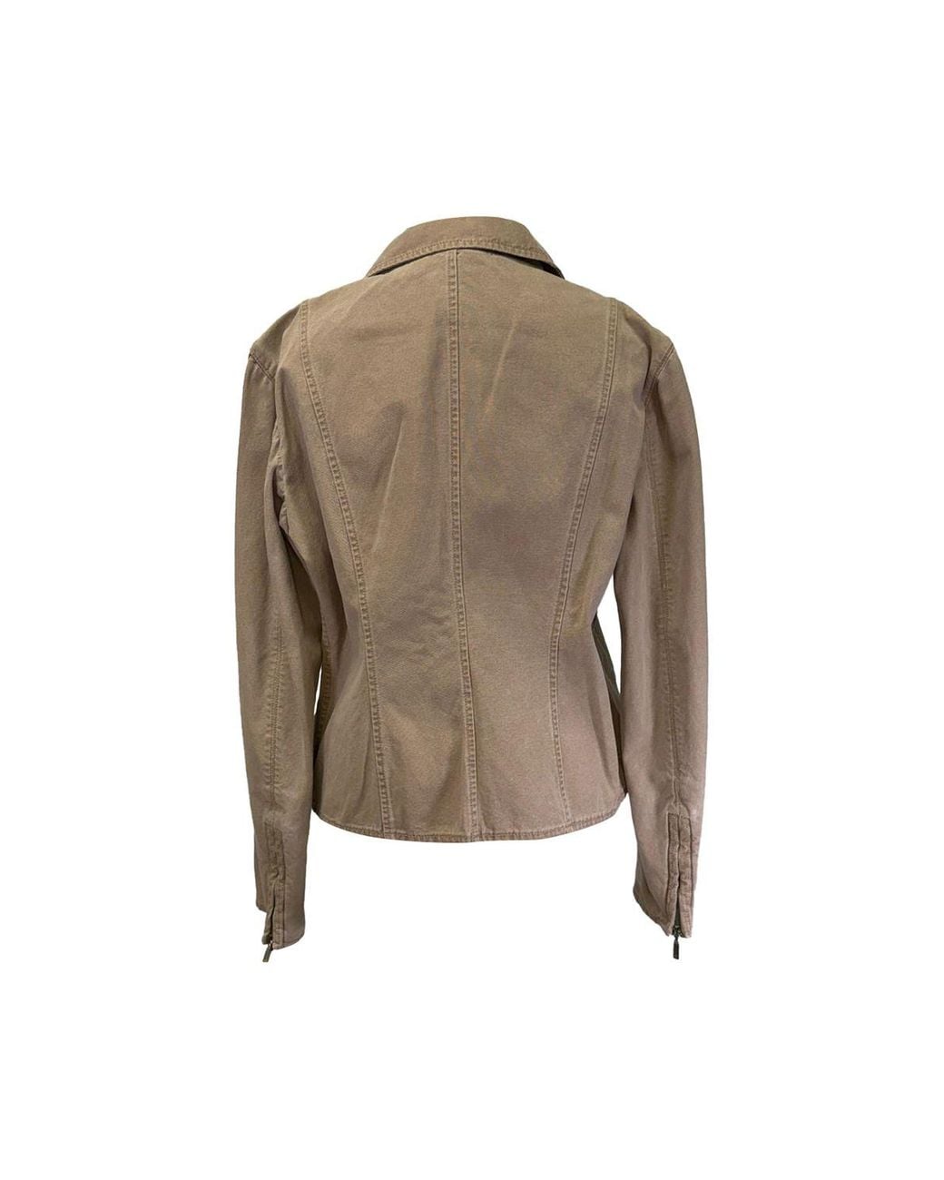 Chanel Brown Zip-Up Denim Jacket
