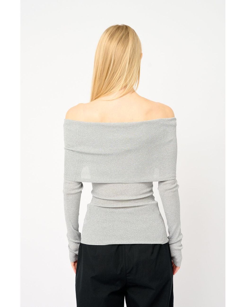 Galvan White Corte Off-Shoulder Top