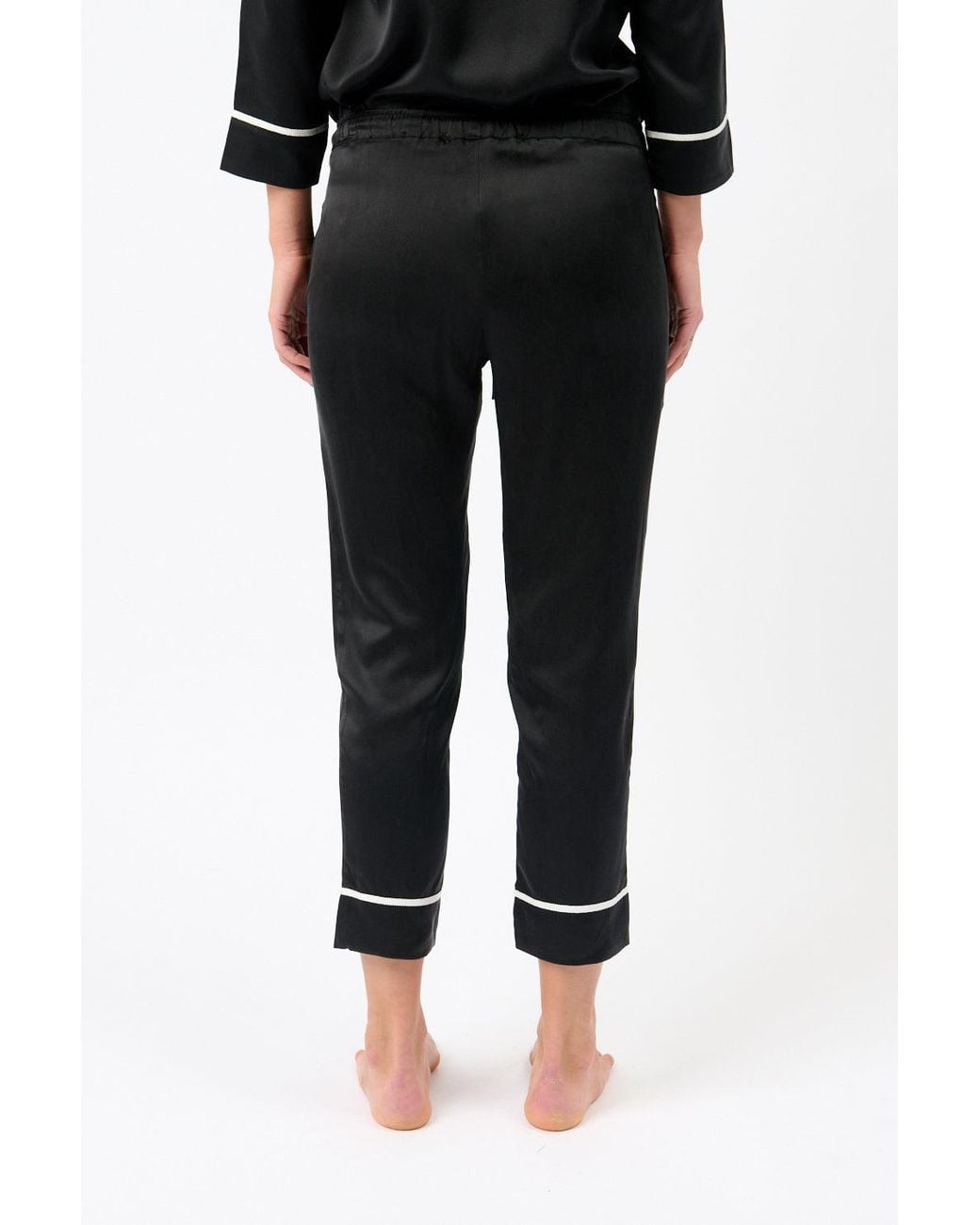 Asceno Black Sidney Cropped Pull On Trouser