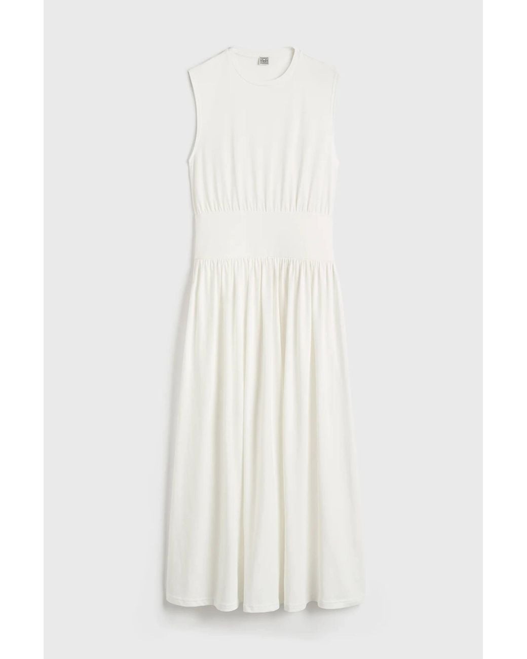 Totême White Sleeveless Cotton Tee Dress