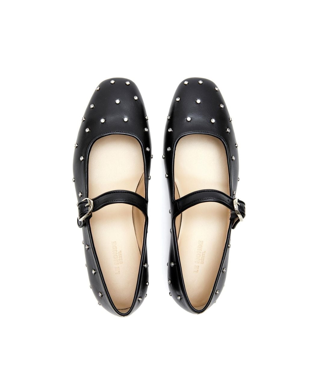 Le Monde Beryl Black Mary Jane With Crystals