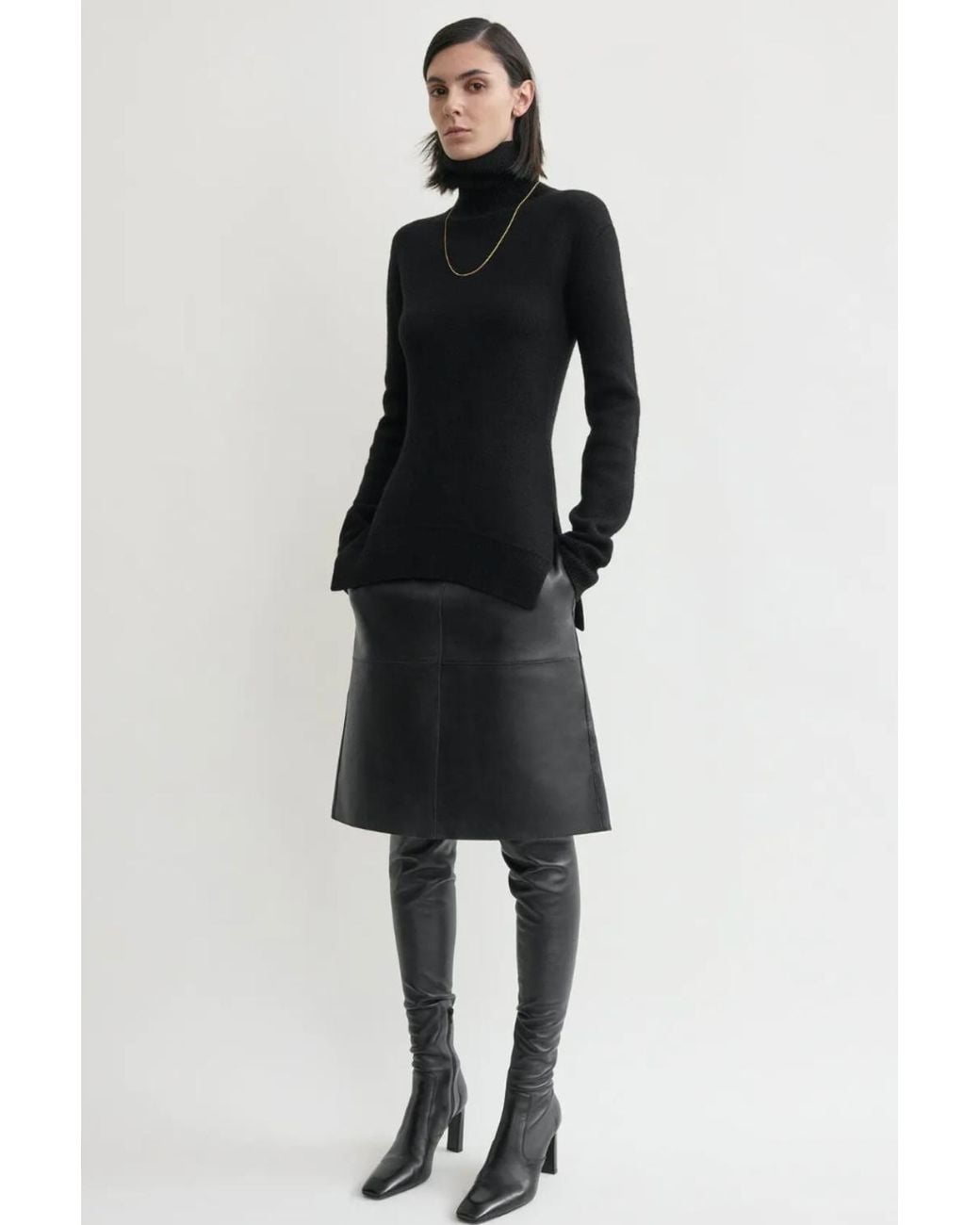 Totême Black High-Neck Double Knit