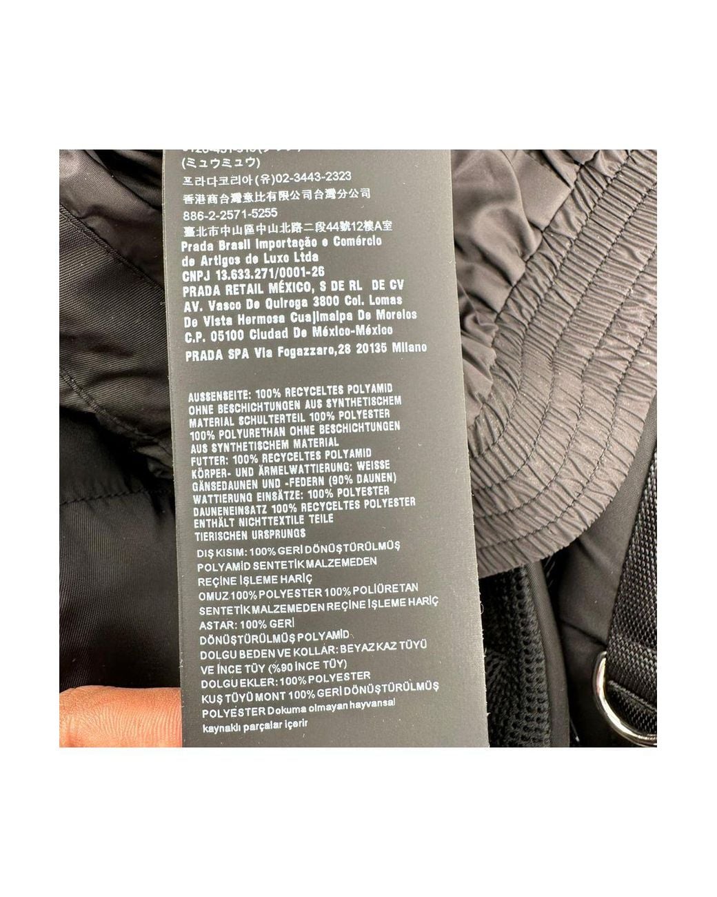 Prada Black Re-Nylon Cropped Down Jacket