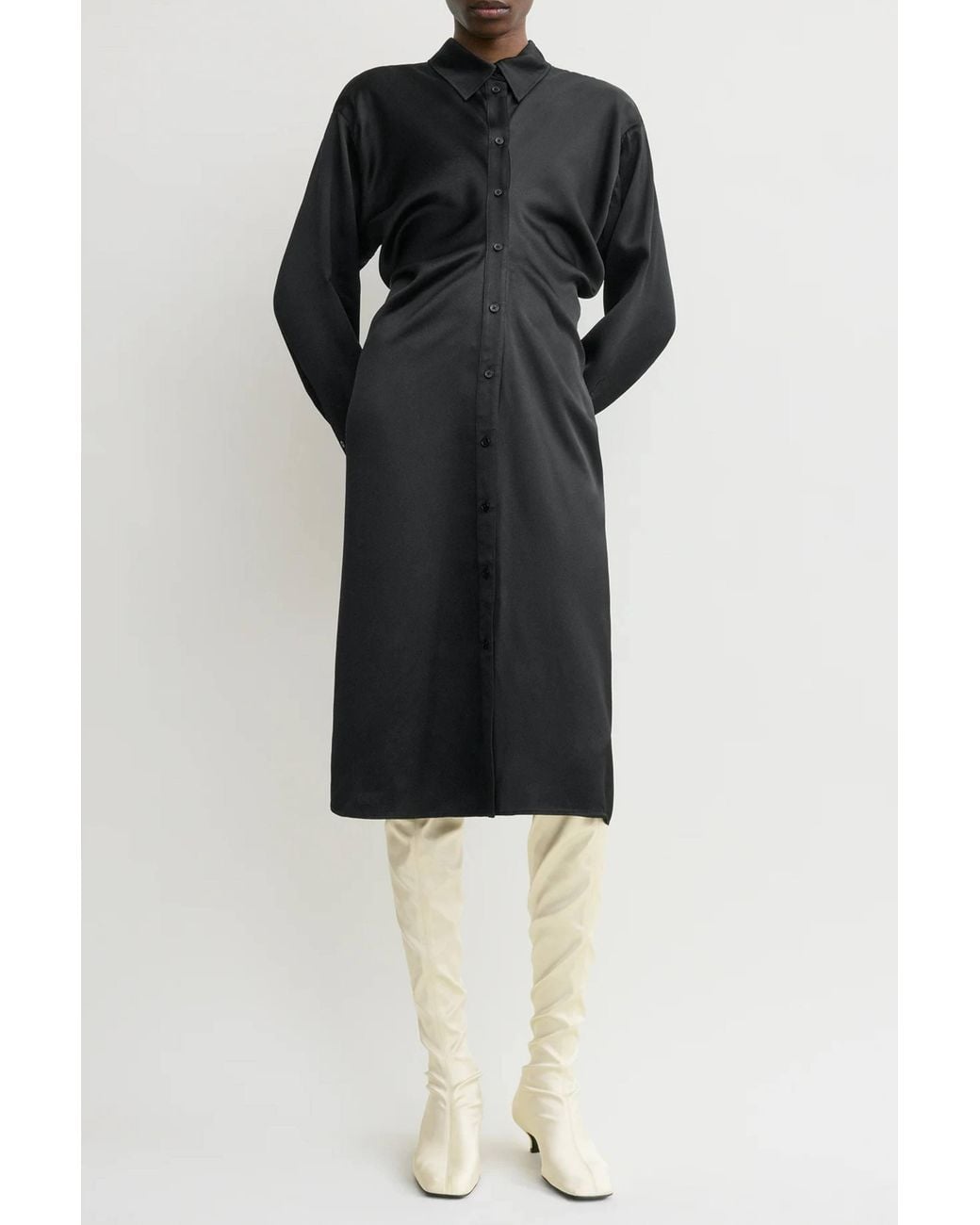Totême Black Slouch Shirtdress