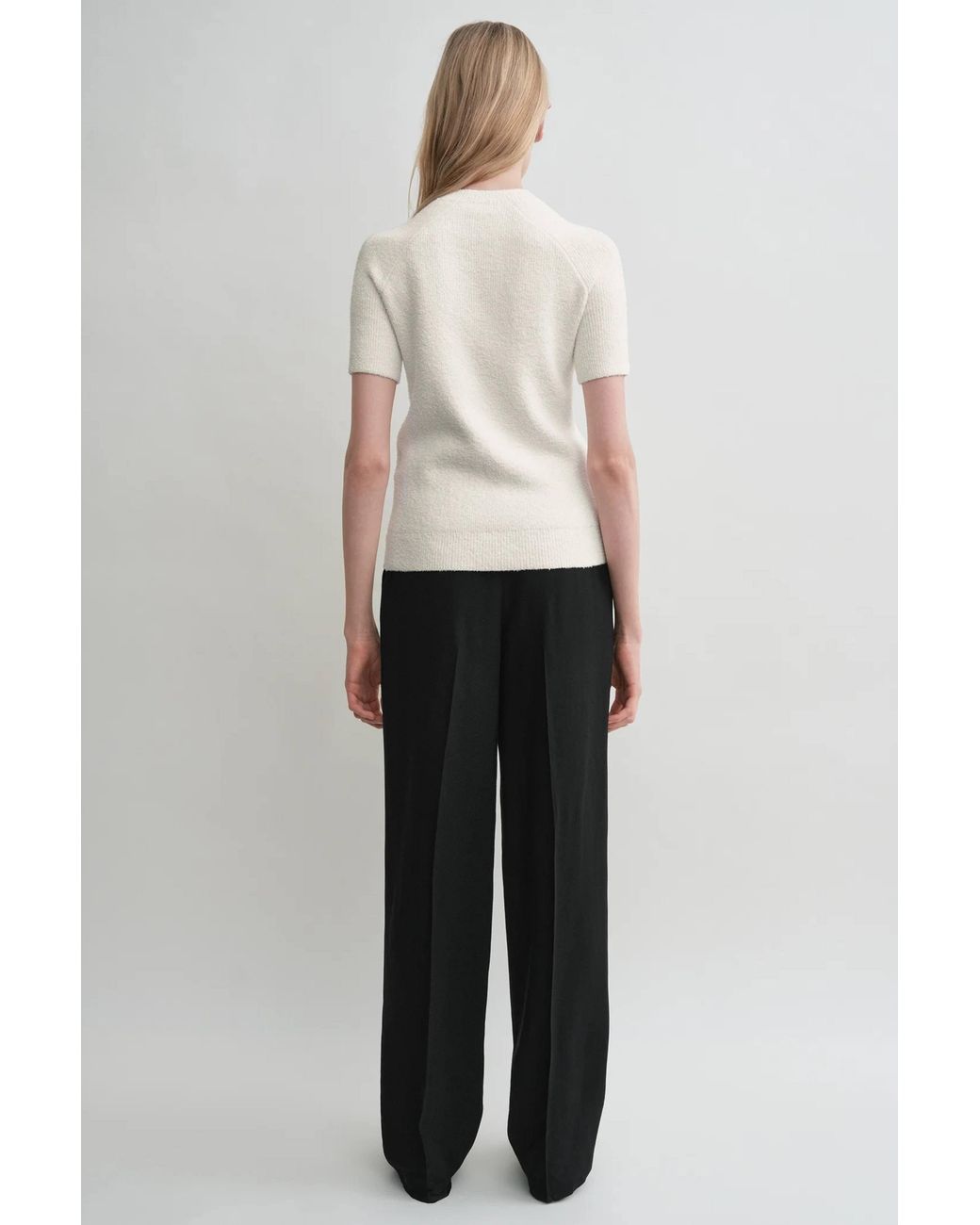 Totême  White Raglan-Sleeve Terry Knit Blouse