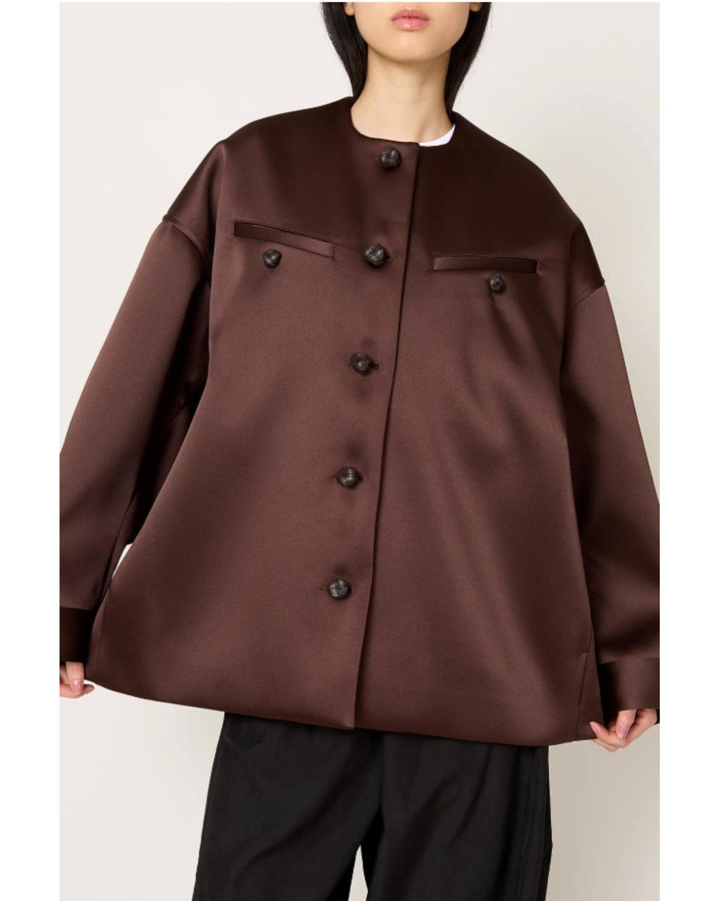 Rohe Brown Western Heavy Satin Jacket