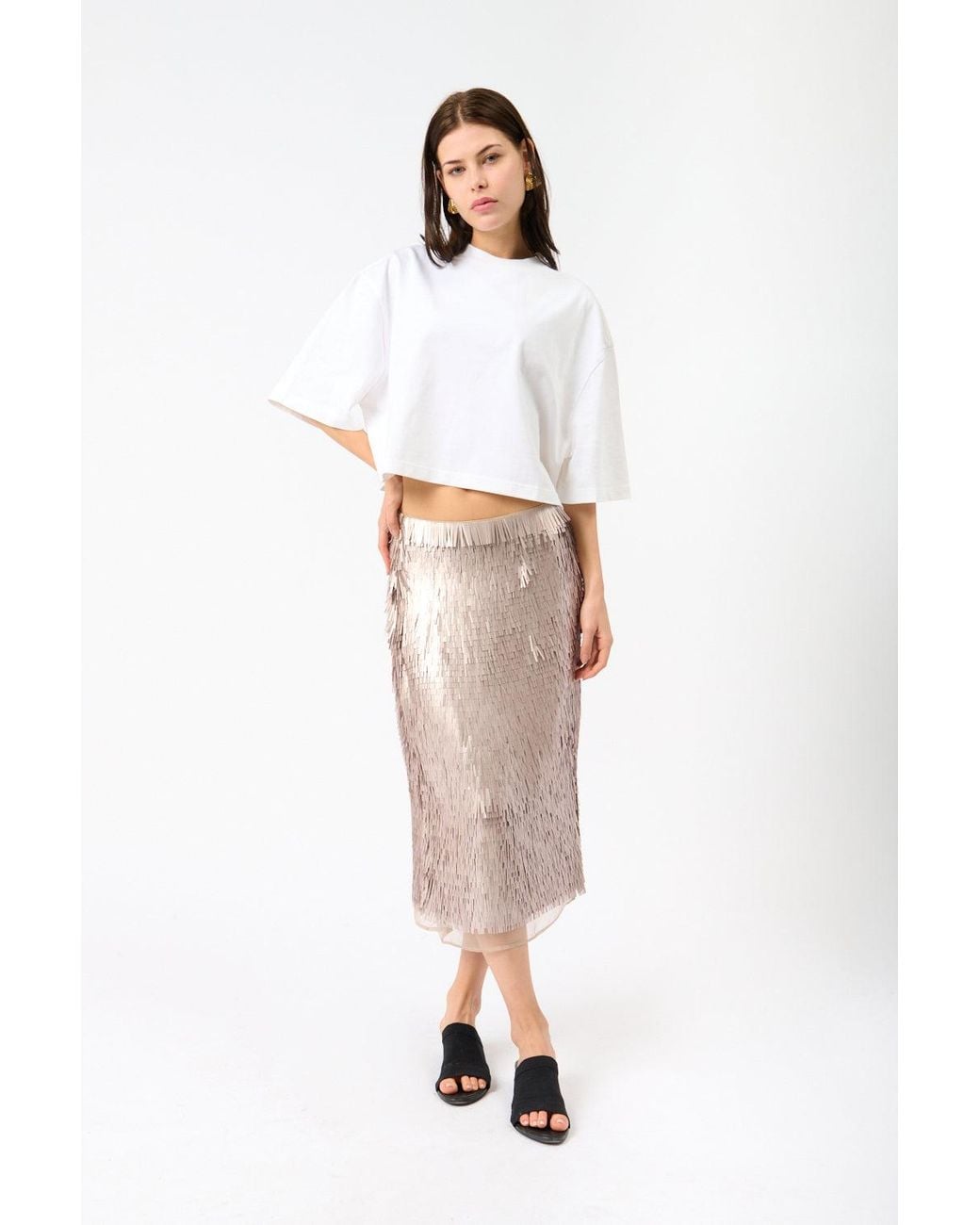Rohe Metallic Embellished Sequin Skirt