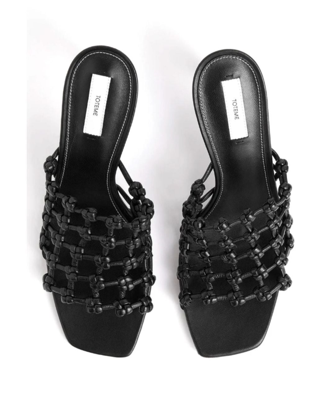 Totême White 85 Braided Sandal Leather