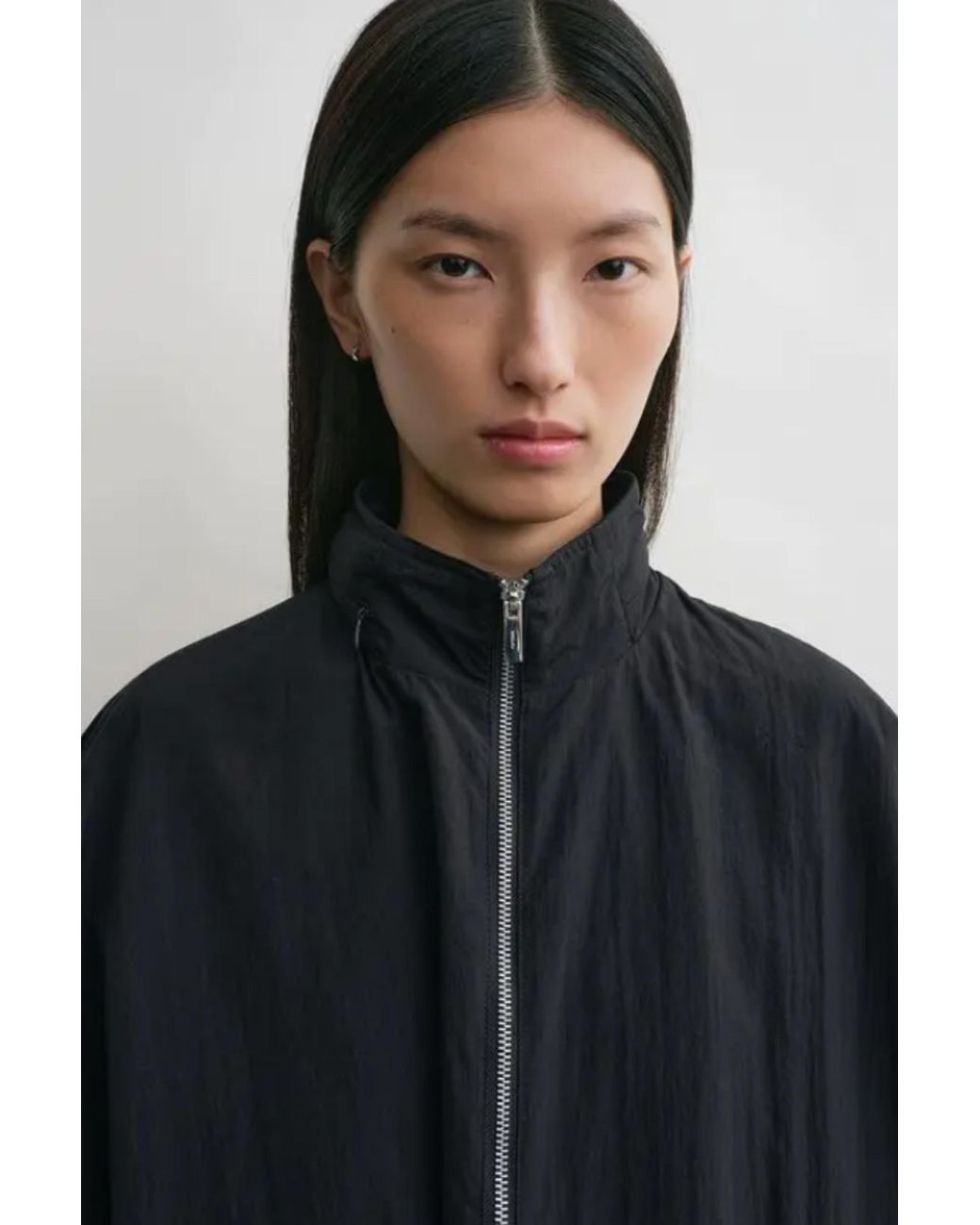 Totême Black Windbreaker Coat