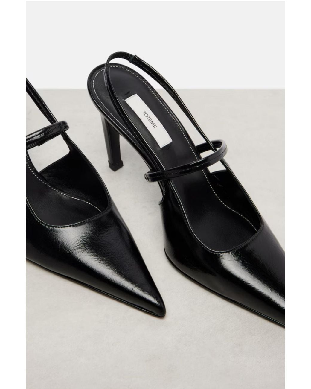 Totême Black 85 Sharp Slingback Naplak