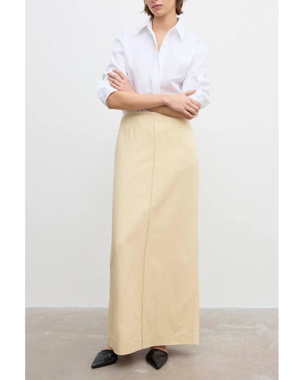 House of Dagmar Natural Long Pencil Skirt