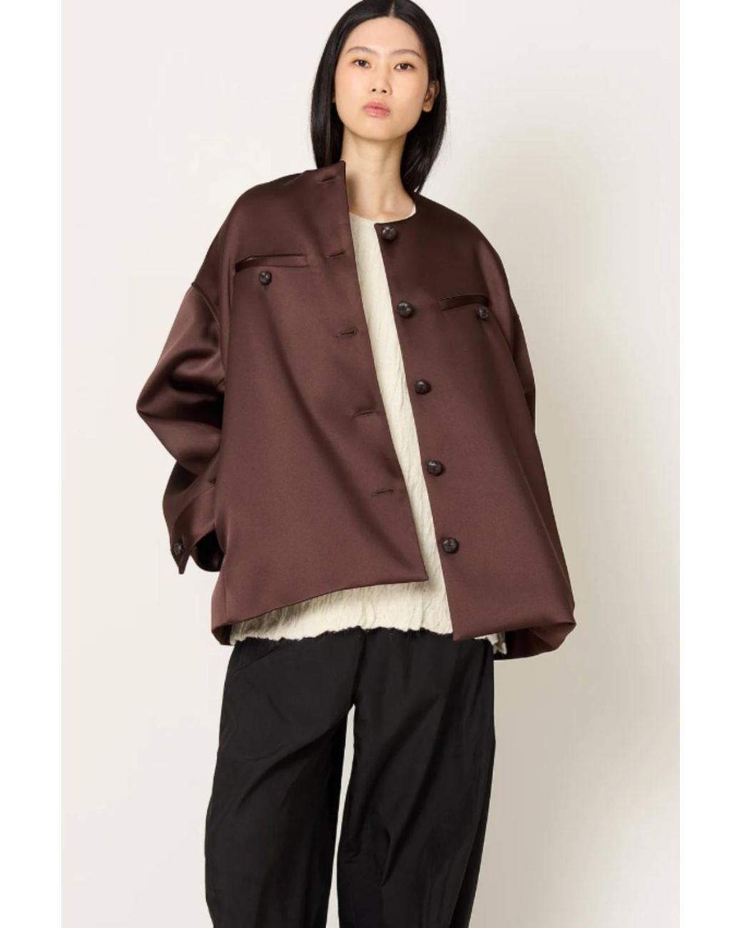 Rohe Brown Western Heavy Satin Jacket