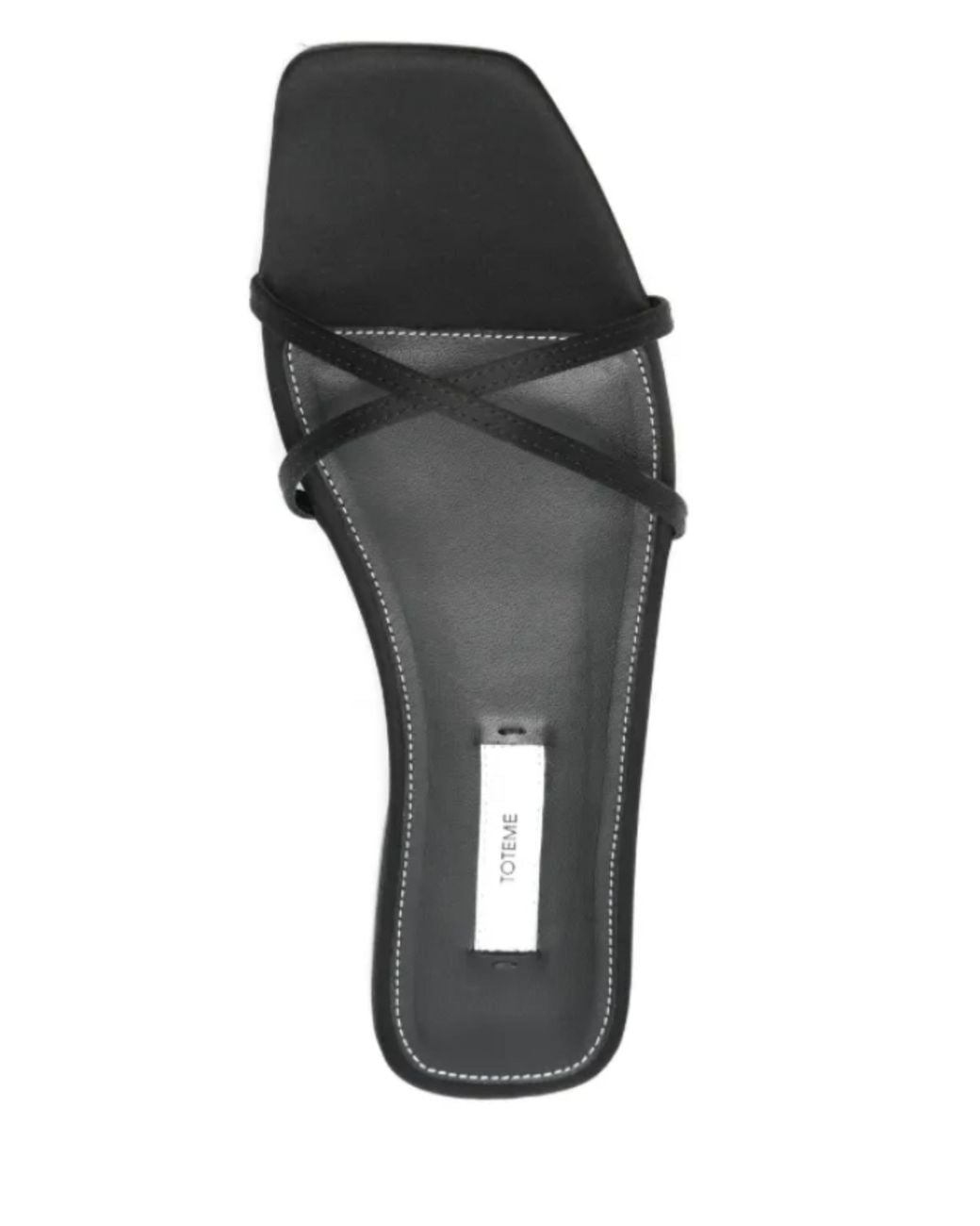 Totême Black Satin Crossover Sandals