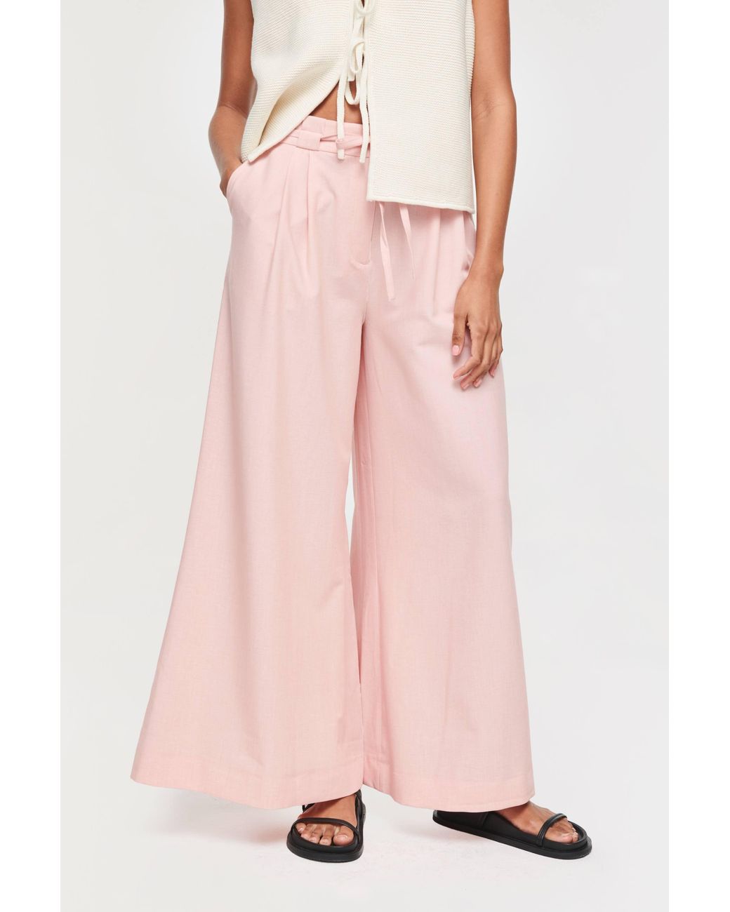 ALIGNE Pink Serene Extra Wide Leg Trousers