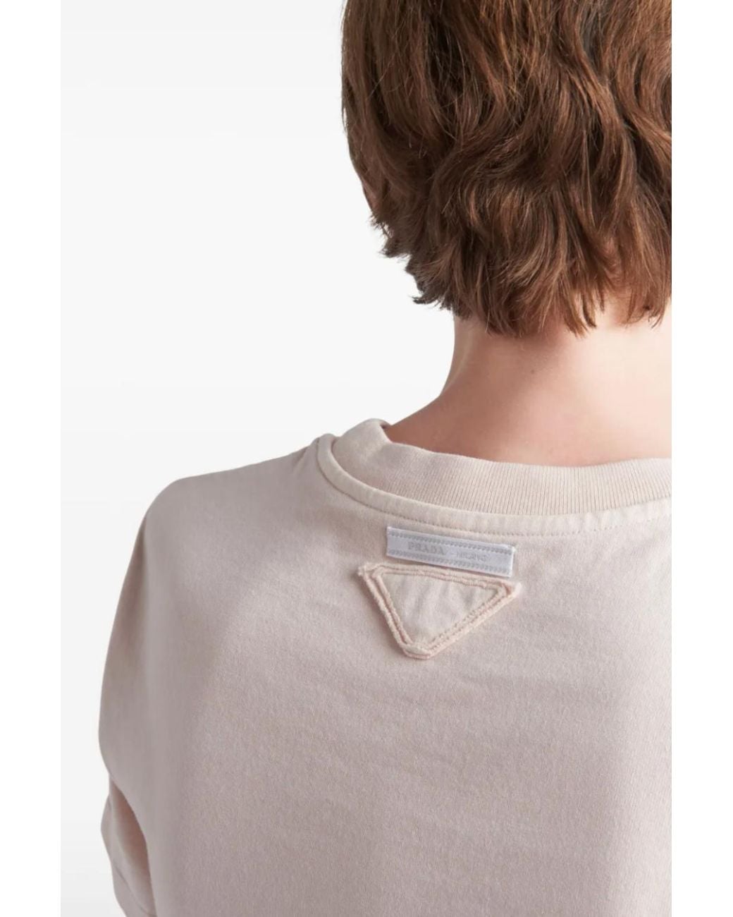 Prada White Heavy Cotton Blush T-Shirt