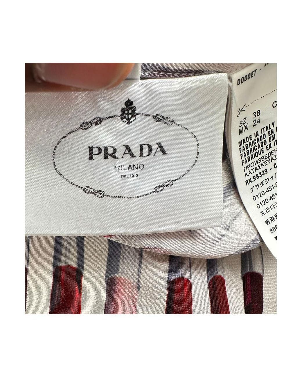 Prada White Lipstick-Print Button-Down Shirt