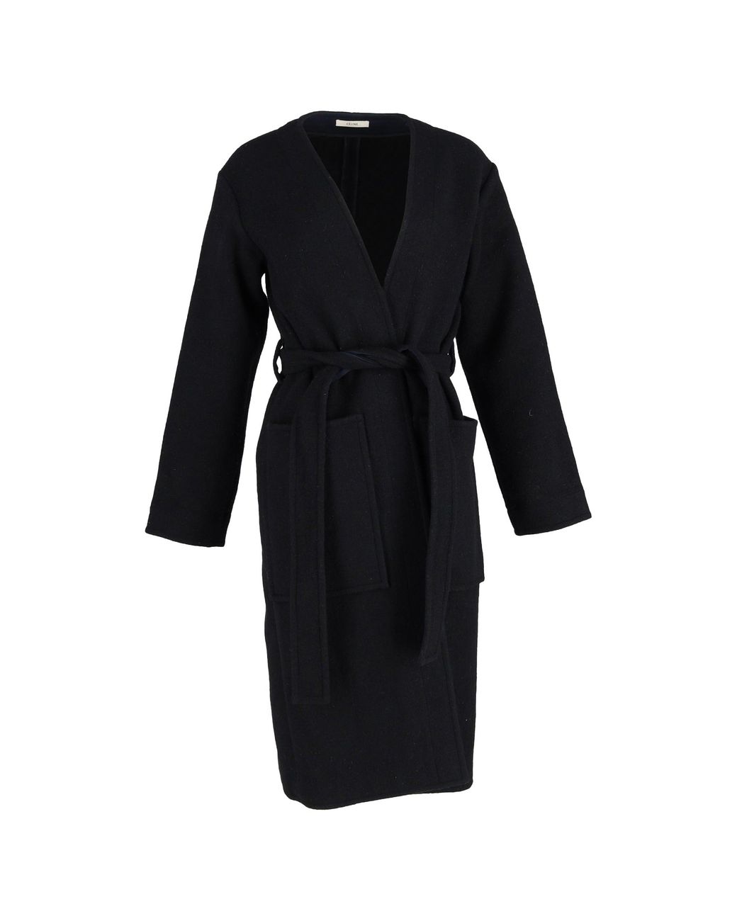 Céline Black Belted Coat