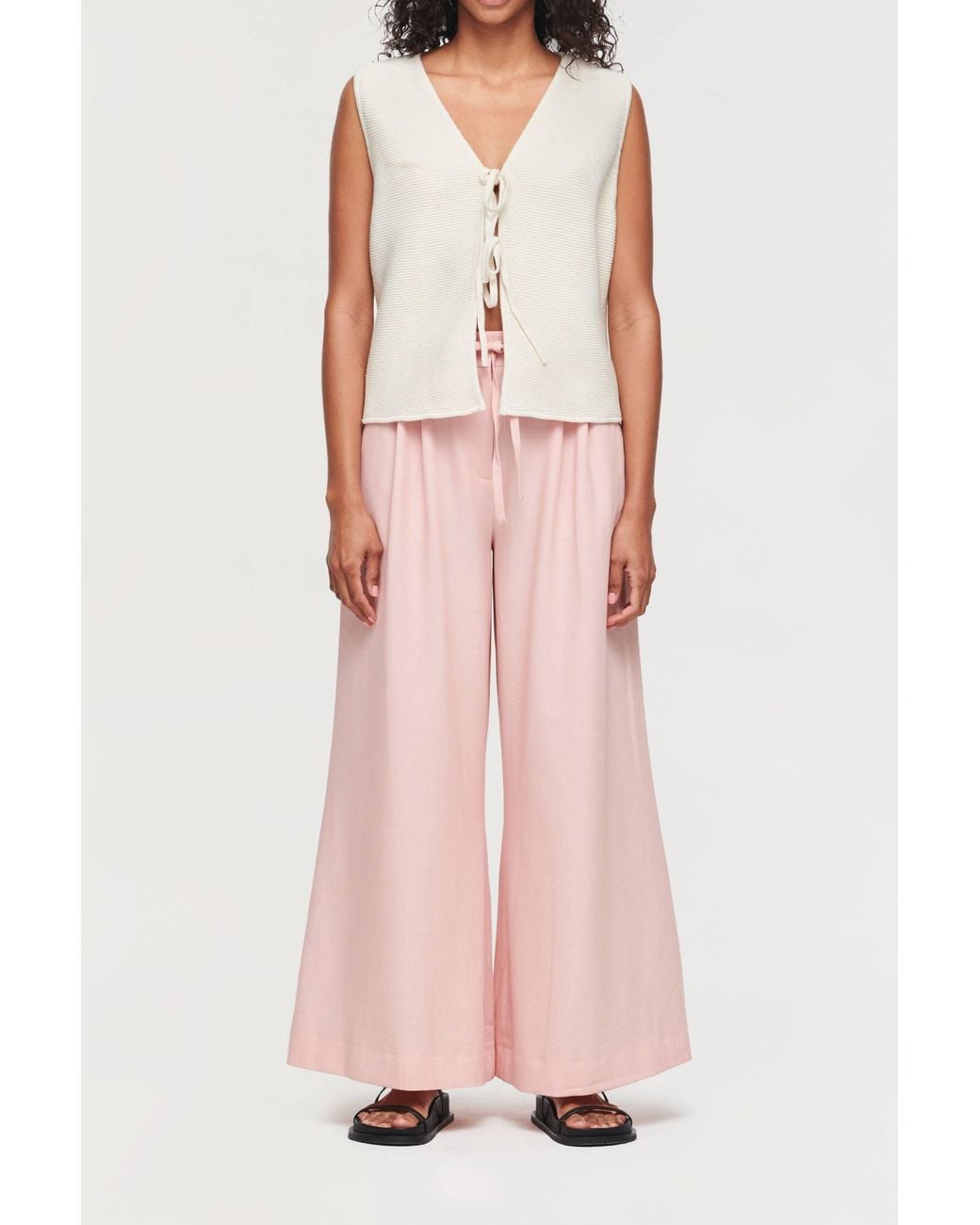 ALIGNE Pink Serene Extra Wide Leg Trousers