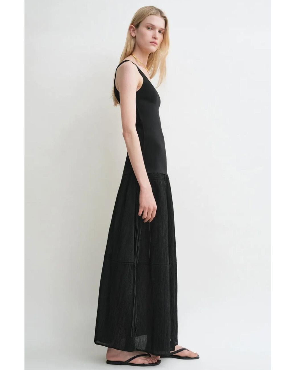 Totême Black Drawstring Skirt