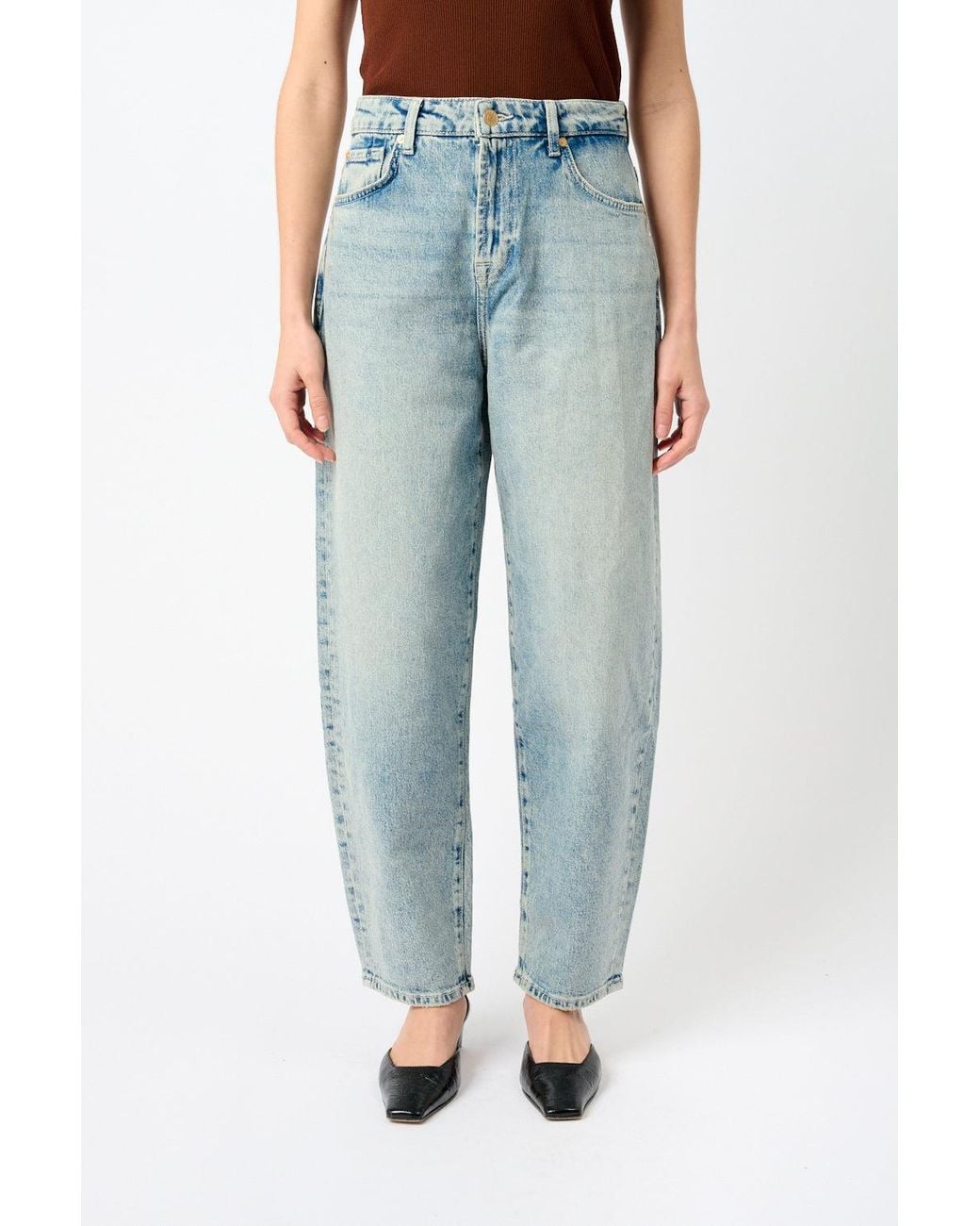 7 For All Mankind Blue Jayne Tapered Jeans