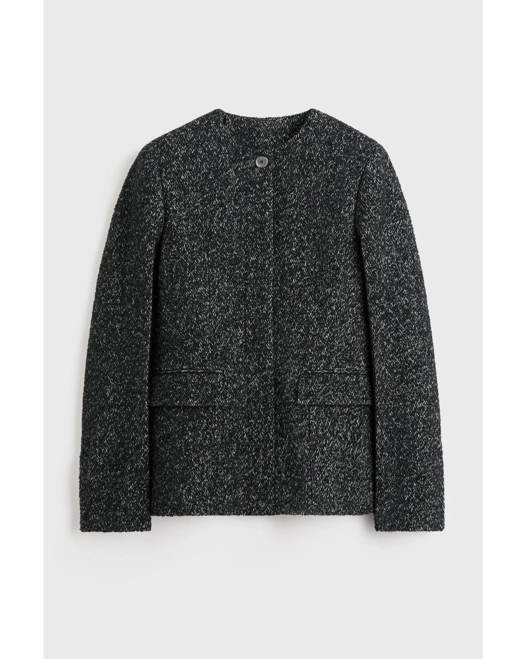Totême Black Collarless Cinched Jacket