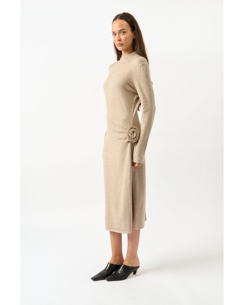 Magda Butrym Natural Cashmere & Silk Knit Dress